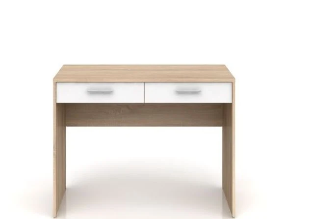 Nepo Plus Desk with 2 Drawers – Sonoma Oak / White