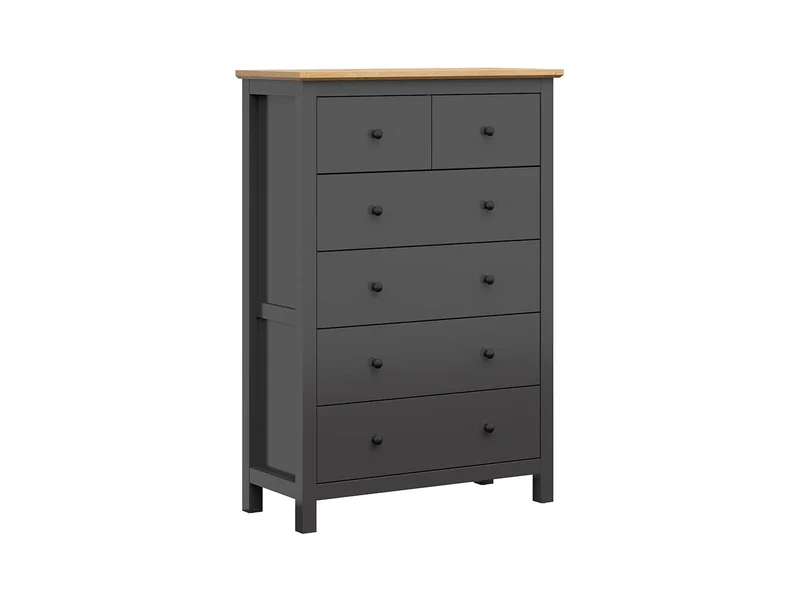 Hesen Chest of Drawers 6 Drawers – Graphite / Artisan Oak