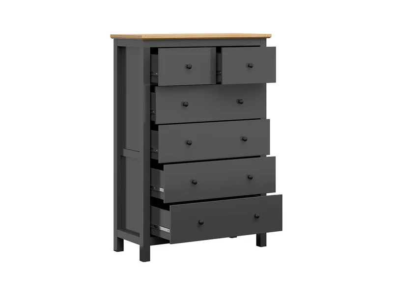 Hesen Chest of Drawers 6 Drawers – Graphite / Artisan Oak