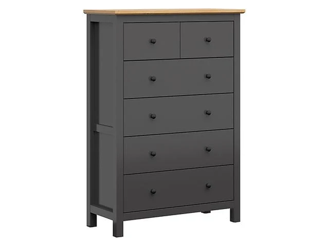Hesen Chest of Drawers 6 Drawers – Graphite / Artisan Oak