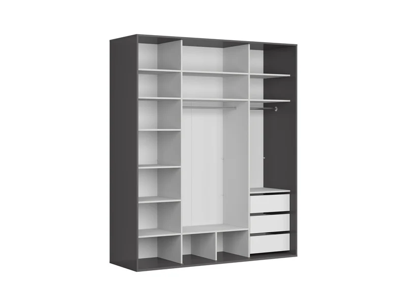 Flex Sliding Door Wardrobe 200 cm – Graphite / Graphite