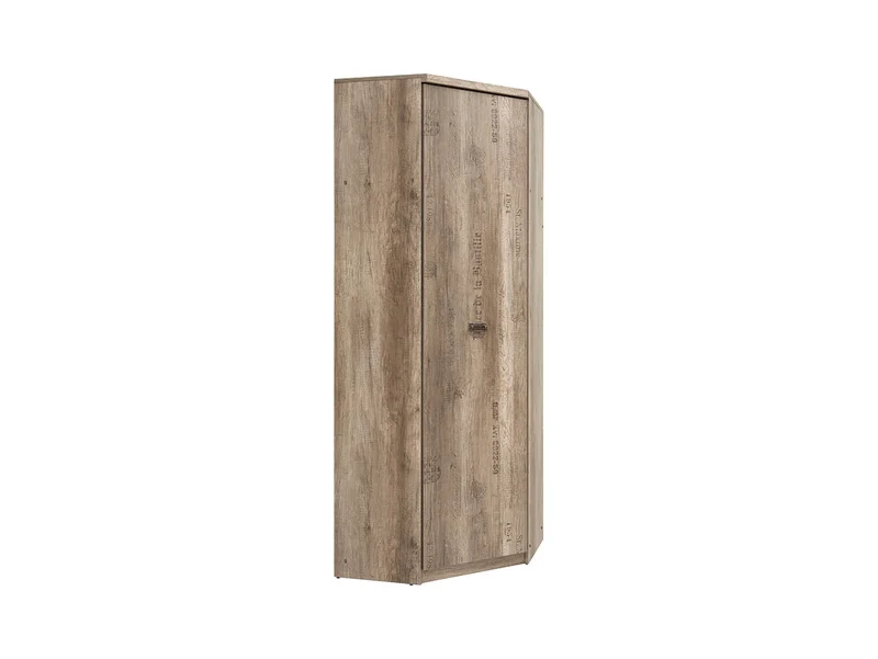 Malcolm Corner Wardrobe – Monument Oak / Tungsten Grey with Print