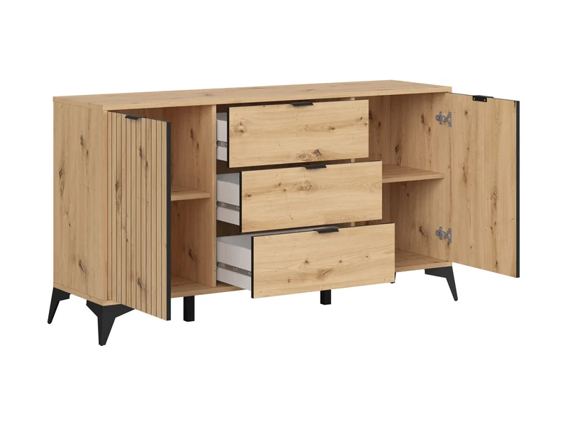 Lamea Chest of Drawers 150 cm – Artisan Oak / Black