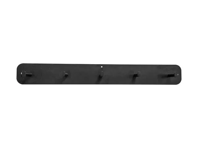 Tim Wall Coat Rack 80 cm – Black, 5 Hooks