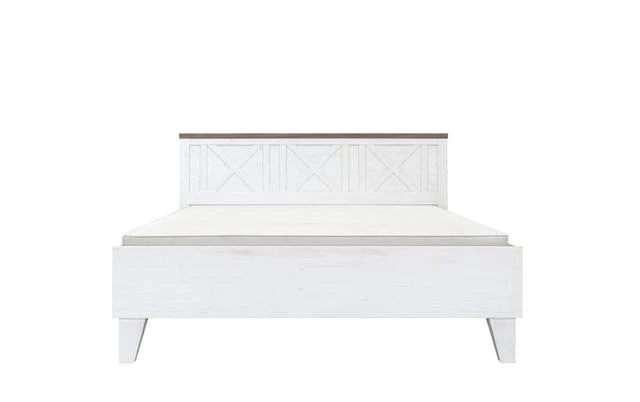 Stockholm Bed Frame 160×200 cm – Andersen Pine White / Dark Sonoma Oak