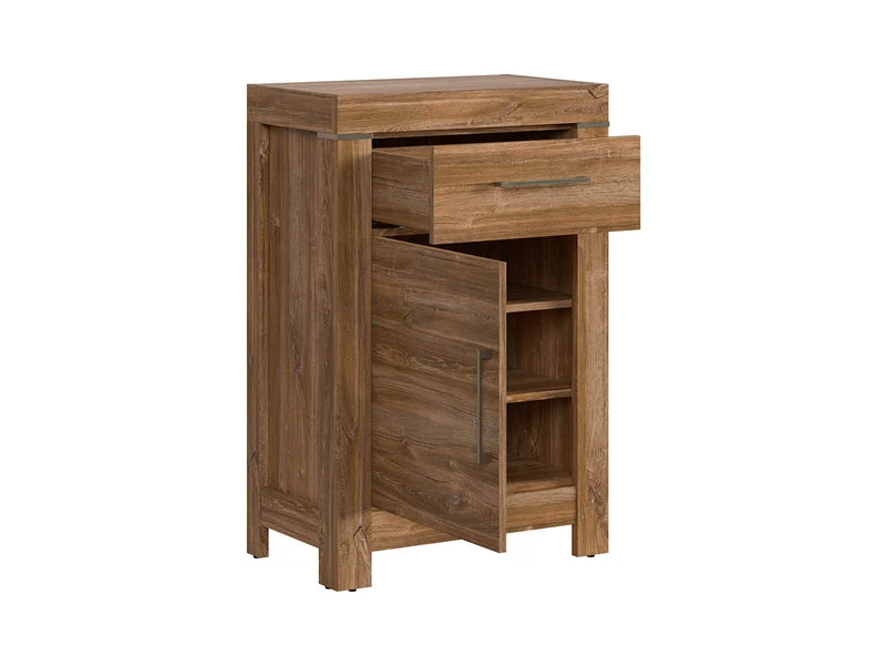 Gent Hallway Shoe Cabinet 66 cm – 1 Drawer & 1 Door, Stirling Oak