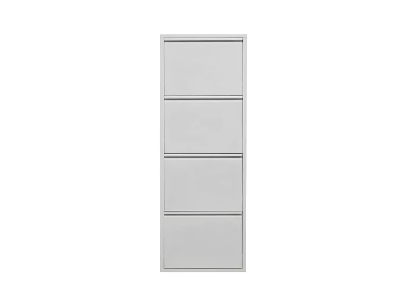 Fly 4K Metal Shoe Cabinet 4 Compartments – White, Wall or Floor Mount