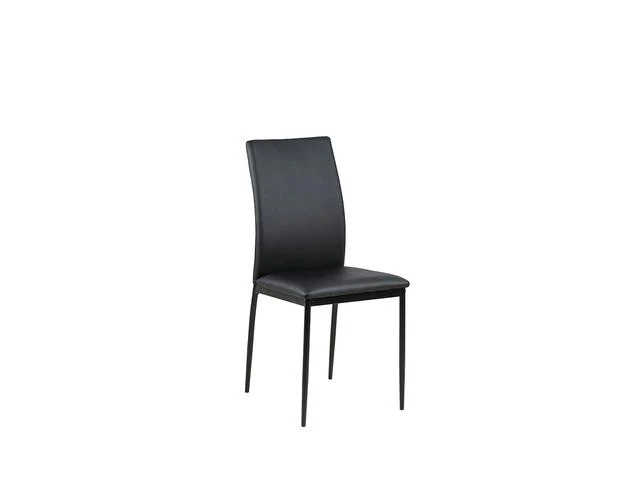 Weyer Faux Leather Dining Chair – Black, Metal Frame