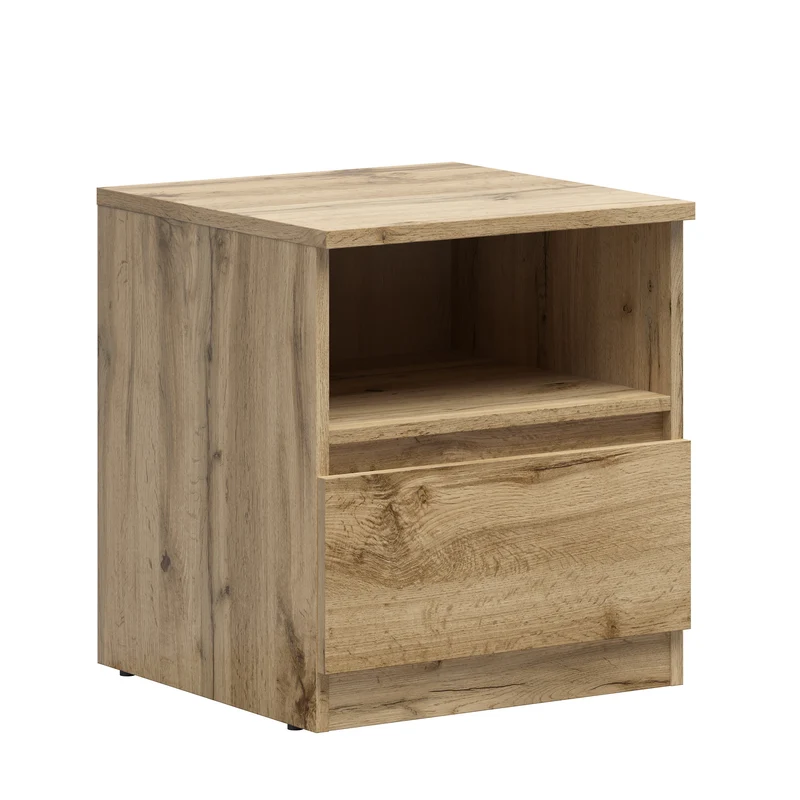 Tetrix Bedside Table – Wotan Oak
