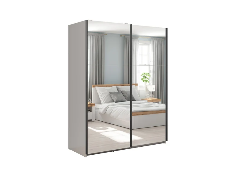 Tetrix Sliding Door Wardrobe 153 cm with Mirrors – Uni Kashmir