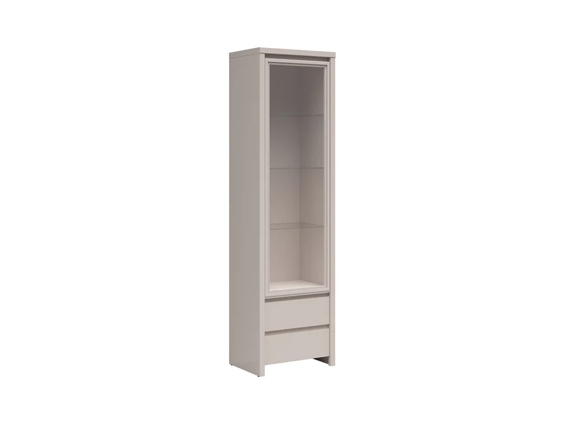 Kaspian Display Cabinet 56 cm with Glass Door & 2 Drawers – Uni Kashmir