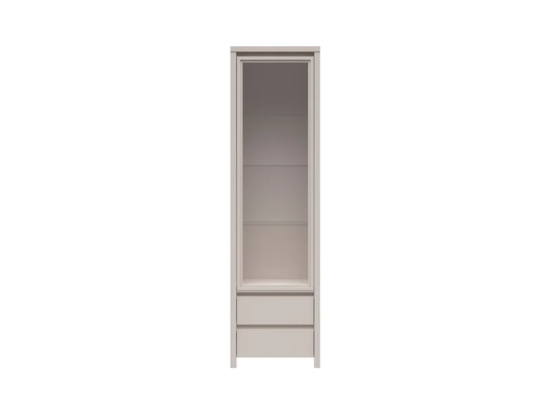 Kaspian Display Cabinet 56 cm with Glass Door & 2 Drawers – Uni Kashmir