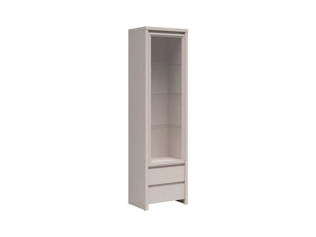 Kaspian Display Cabinet 56 cm with Glass Door & 2 Drawers – Uni Kashmir