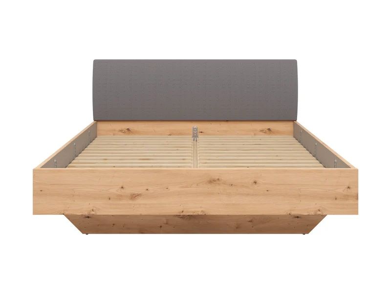 Sindara Bed Frame 180×200 cm with Upholstered Headboard – Artisan Oak / Glow 19