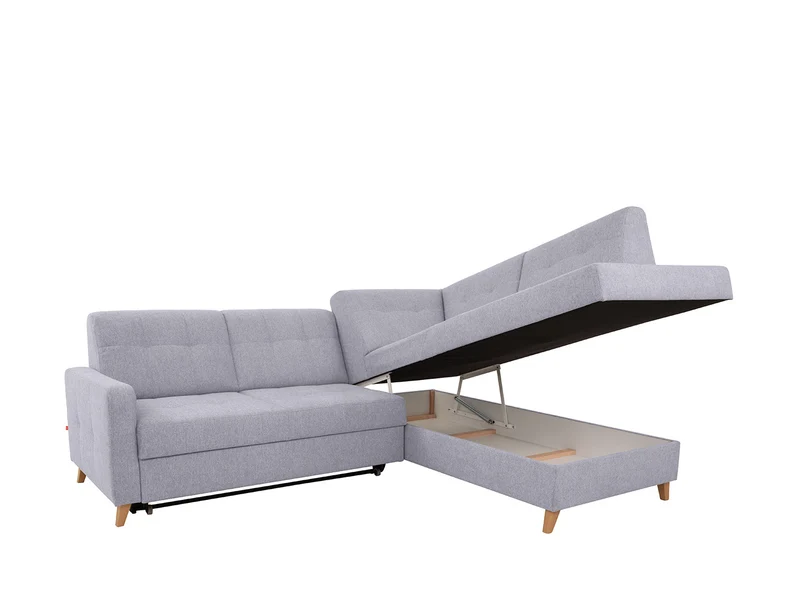 Lars Corner Sofa (Right-Hand) – Primo 88, Dolphin Sleep Function, Bedding Storage, Decorative Stitching