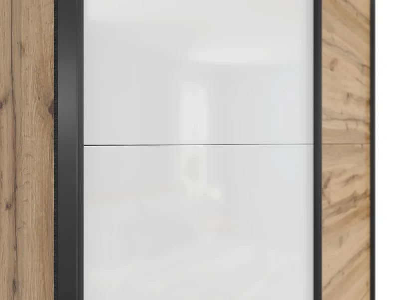 Tetrix Sliding Door Wardrobe 153 cm – Wotan Oak / White Gloss