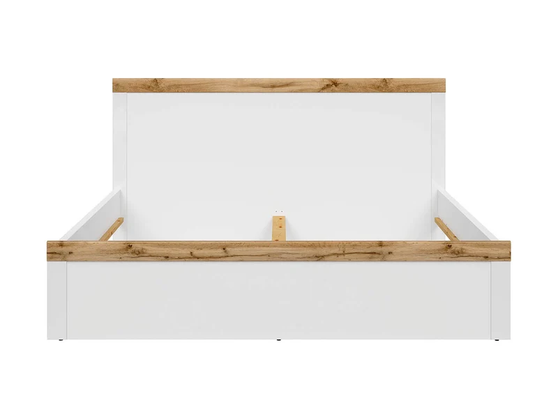 Holten Bed Frame 180 cm – White / Wotan Oak