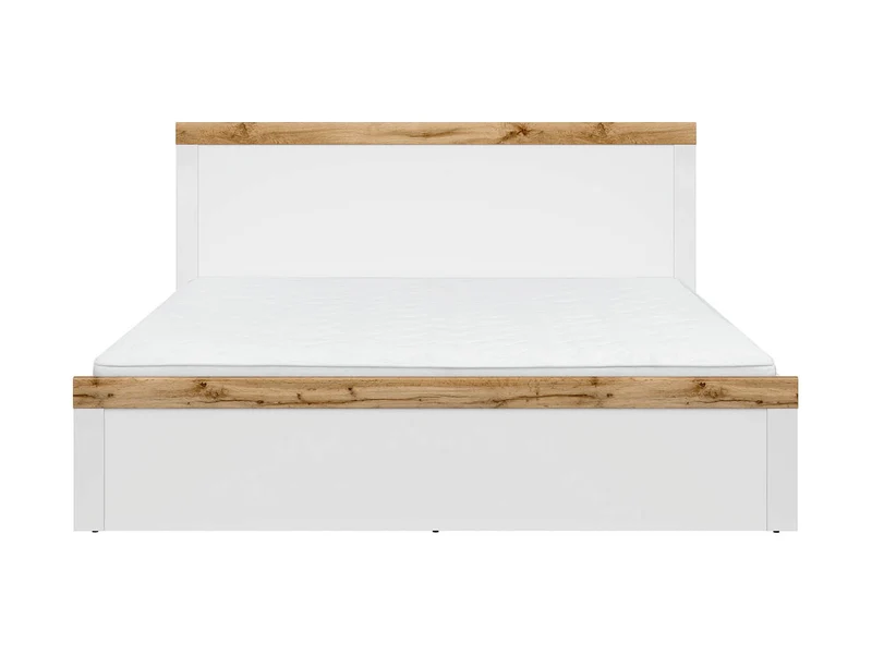 Holten Bed Frame 180 cm – White / Wotan Oak