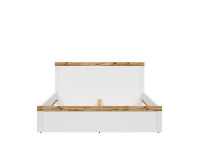Holten Bed Frame 180 cm – White / Wotan Oak