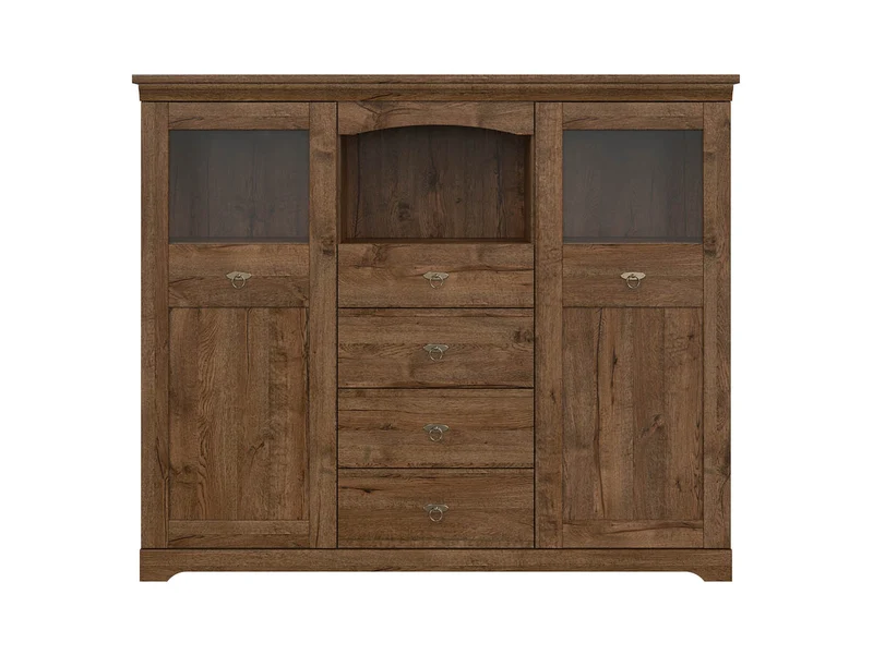 Patras Sideboard with Glazed Doors – April Oak