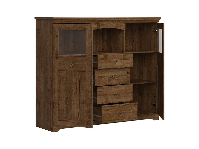 Patras Sideboard with Glazed Doors – April Oak