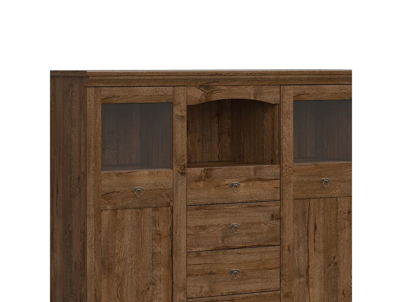 Patras Sideboard with Glazed Doors – April Oak