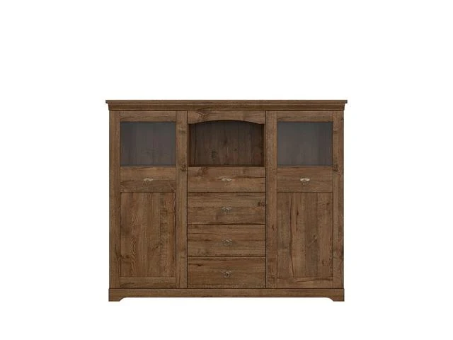 Patras Sideboard with Glazed Doors – April Oak