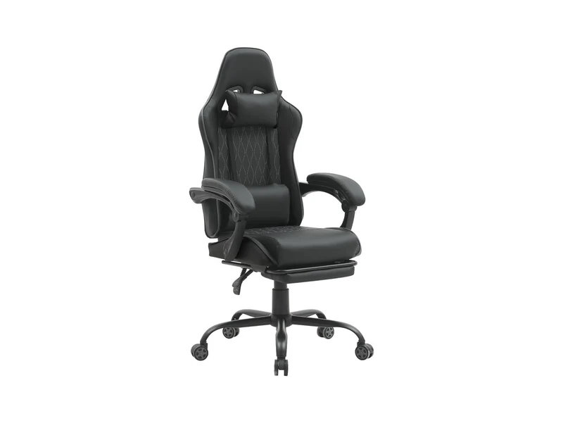 G-Turbo Gaming Chair | Black | TILT Mechanism, Footrest & Lumbar Cushion | 150° Recline