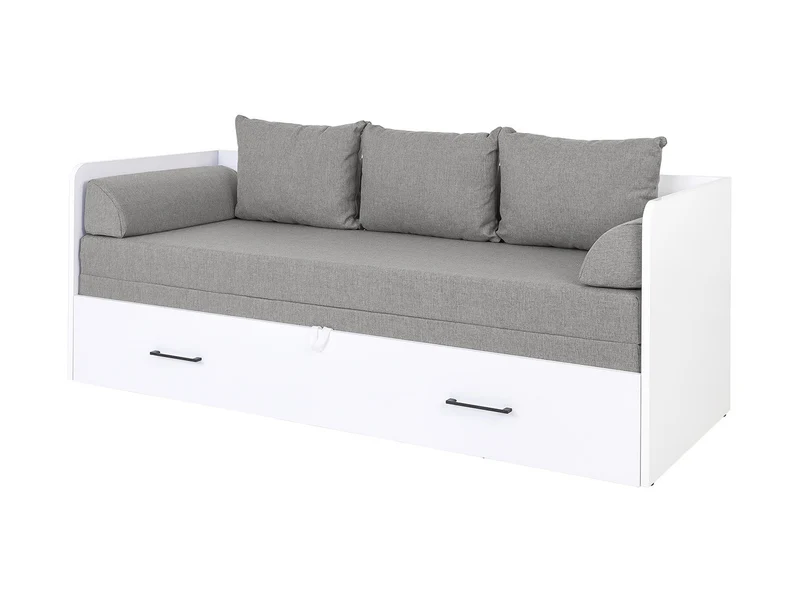 Tetrix Daybed with Pull-Out Double Bed, Storage & H3 Mattress | White Gloss | 80/160x195cm