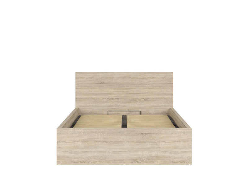 Tetrix Double Bed Set with Mimas Pocket Spring Mattress | Sonoma Oak | 140x200cm | Storage