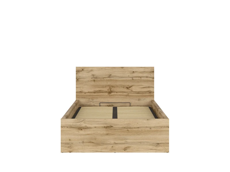 Tetrix Single Bed Set with Mimas Pocket Spring Mattress | Wotan Oak | 120x200cm | Storage