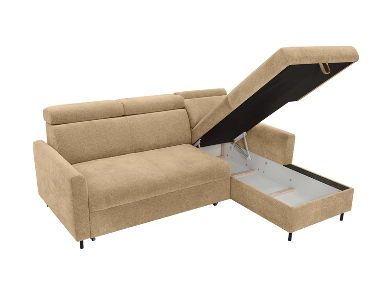 Verde Corner Sofa Bed 218cm – Otto 110 | Dolphin Sleeper, Bedding Storage & Adjustable Headrests