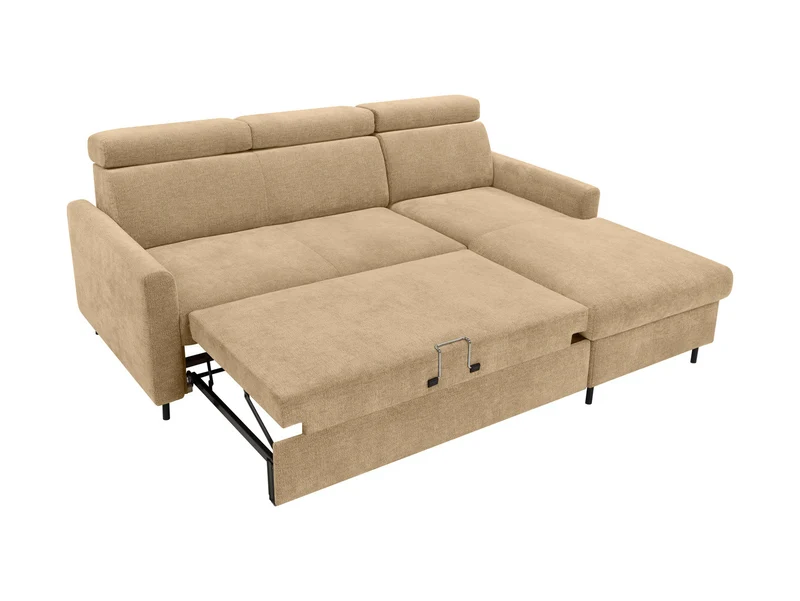 Verde Corner Sofa Bed 218cm – Otto 110 | Dolphin Sleeper, Bedding Storage & Adjustable Headrests