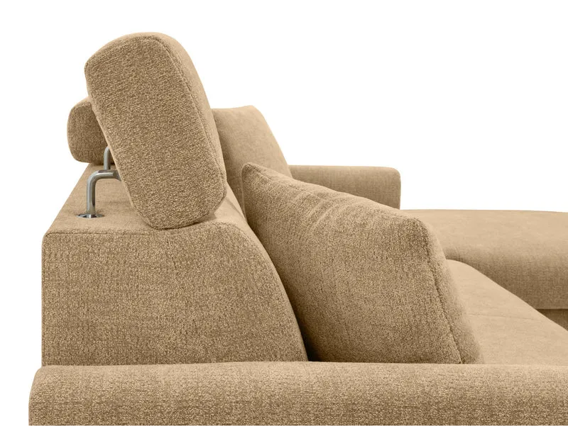 Verde Corner Sofa Bed 218cm – Otto 110 | Dolphin Sleeper, Bedding Storage & Adjustable Headrests