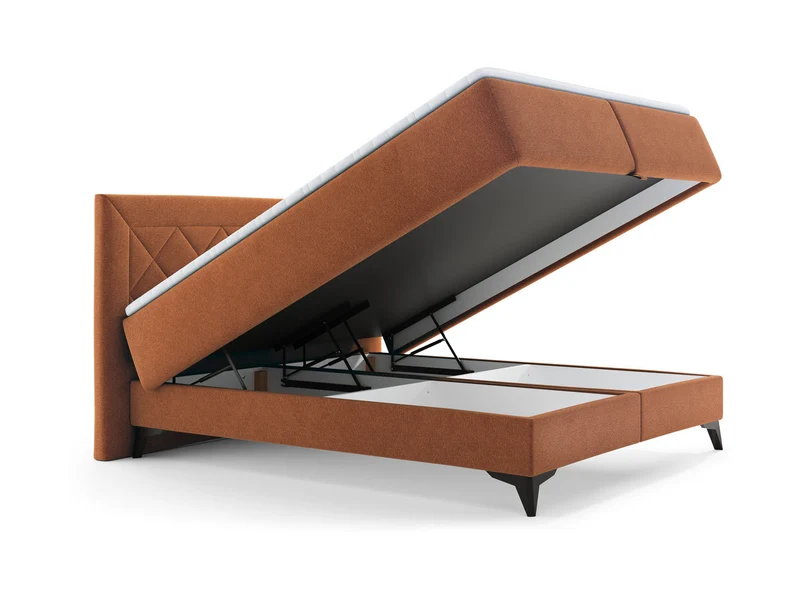 ZALEA Upholstered Storage Bed with Pocket Mattress & Premium Topper