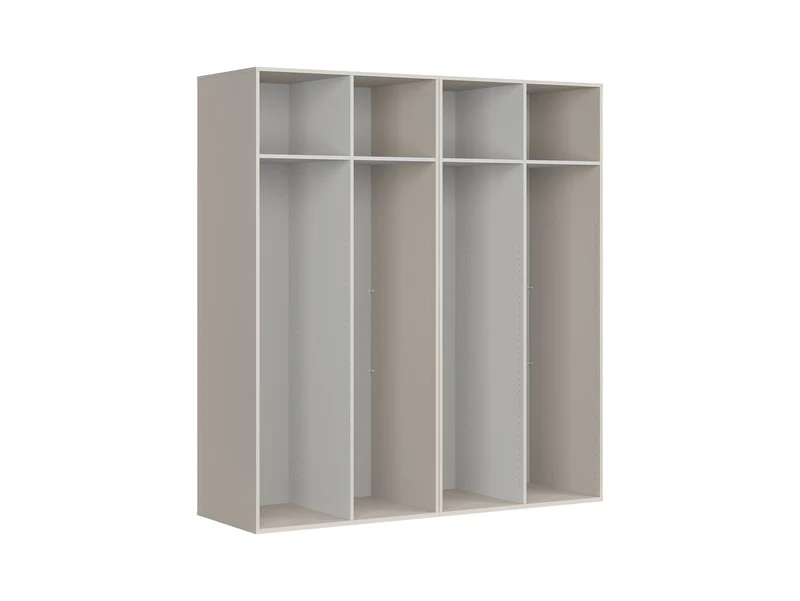 Flex 4-Door Wardrobe with Mirror 200 cm – Cashmere & Grey, 218 cm Tall