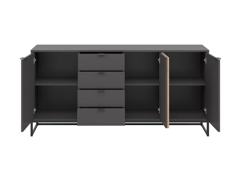 Phil Sideboard 176 cm – 3 Doors & 4 Drawers | Artisan Oak / Anthracite