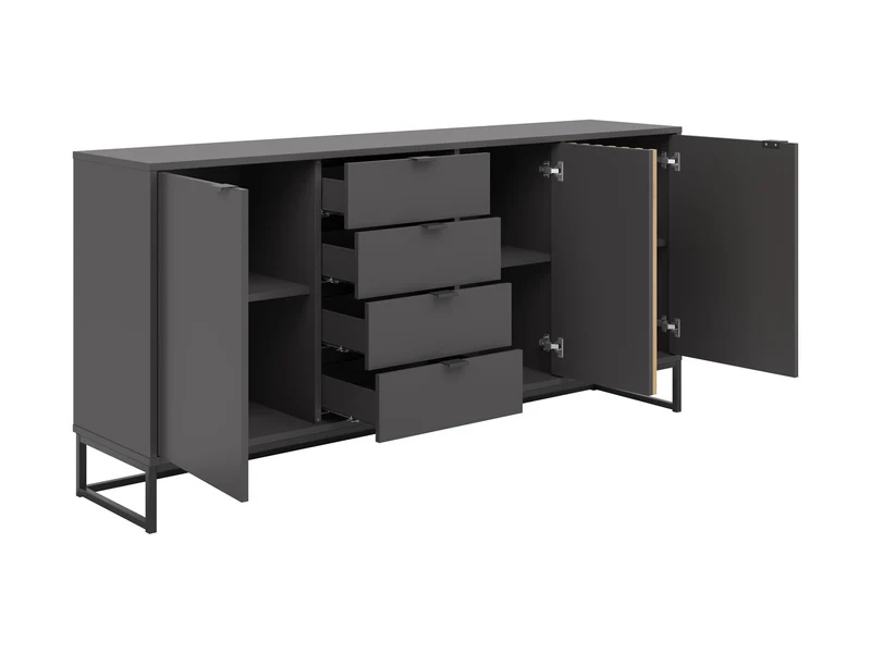 Phil Sideboard 176 cm – 3 Doors & 4 Drawers | Artisan Oak / Anthracite