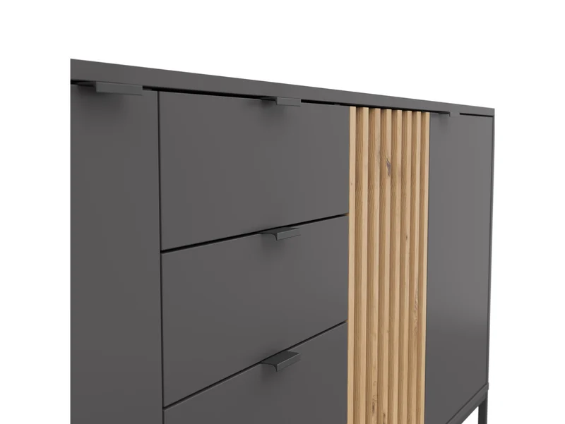 Phil Sideboard 176 cm – 3 Doors & 4 Drawers | Artisan Oak / Anthracite