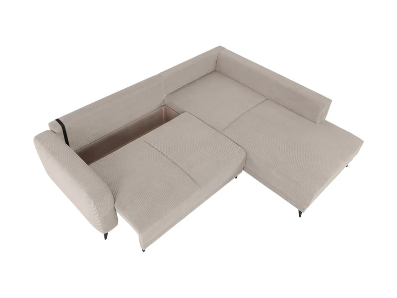 Martinez Corner Sofa Bed with Storage – Dark Grey Corduroy