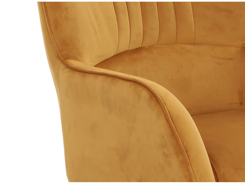 Samon Wing Armchair – Velvet Accent Chair with High Back & Black Metal Legs