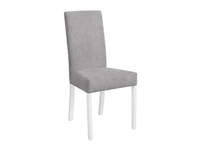 Campel Upholstered Dining Chair – Warm White Beech Frame & Grey Soro Fabric | HR Foam | 5 Colour Options | Scandi & Modern