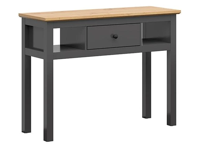 Hesen Dressing Table – Graphite & Artisan Oak, 114 cm