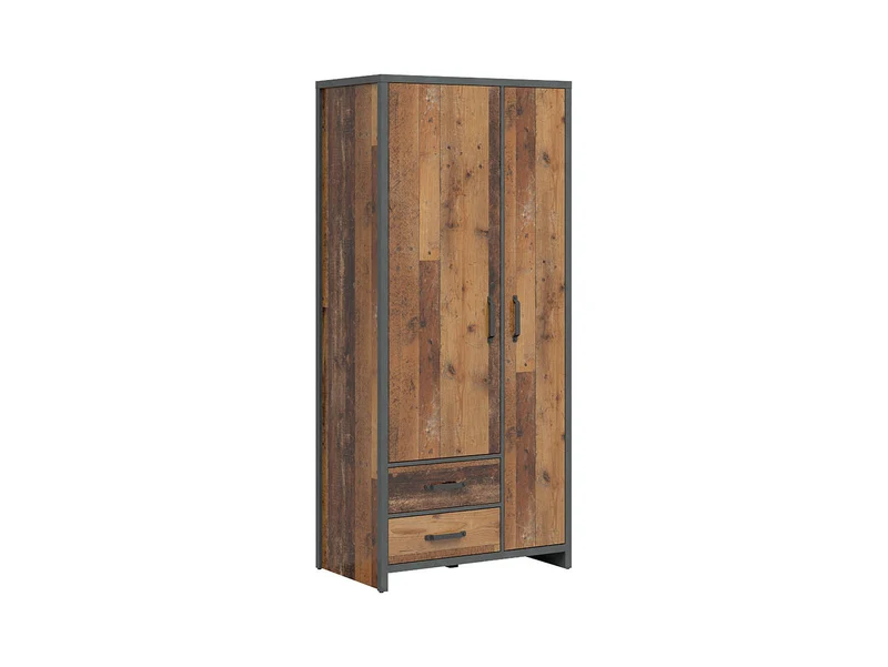 Weston Loft 2-Door Wardrobe 90 cm – Old Style Pine & Matera