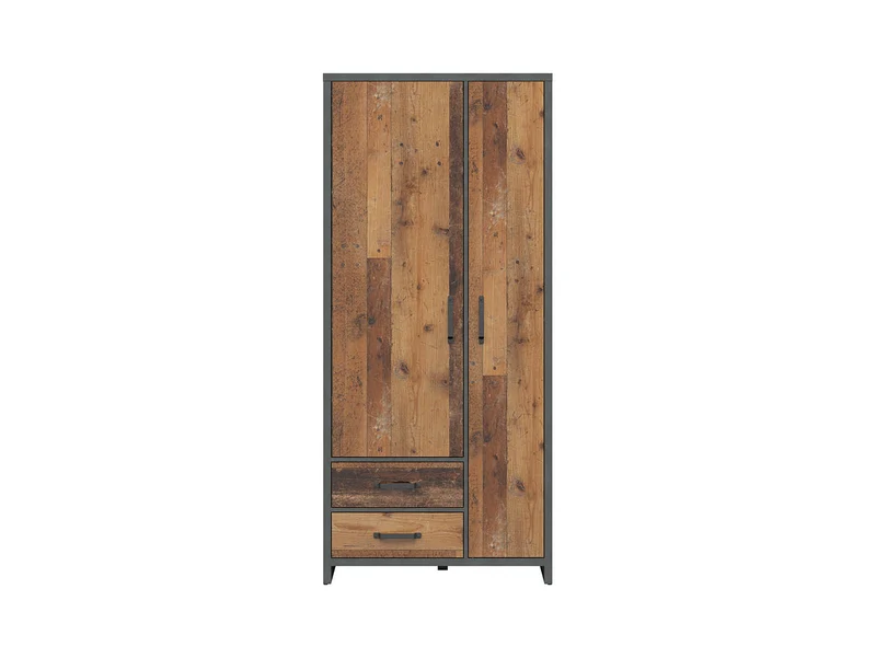 Weston Loft 2-Door Wardrobe 90 cm – Old Style Pine & Matera
