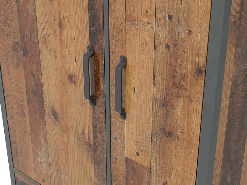 Weston Loft 2-Door Wardrobe 90 cm – Old Style Pine & Matera