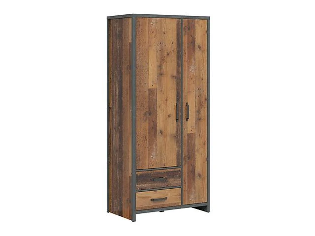 Weston Loft 2-Door Wardrobe 90 cm – Old Style Pine & Matera