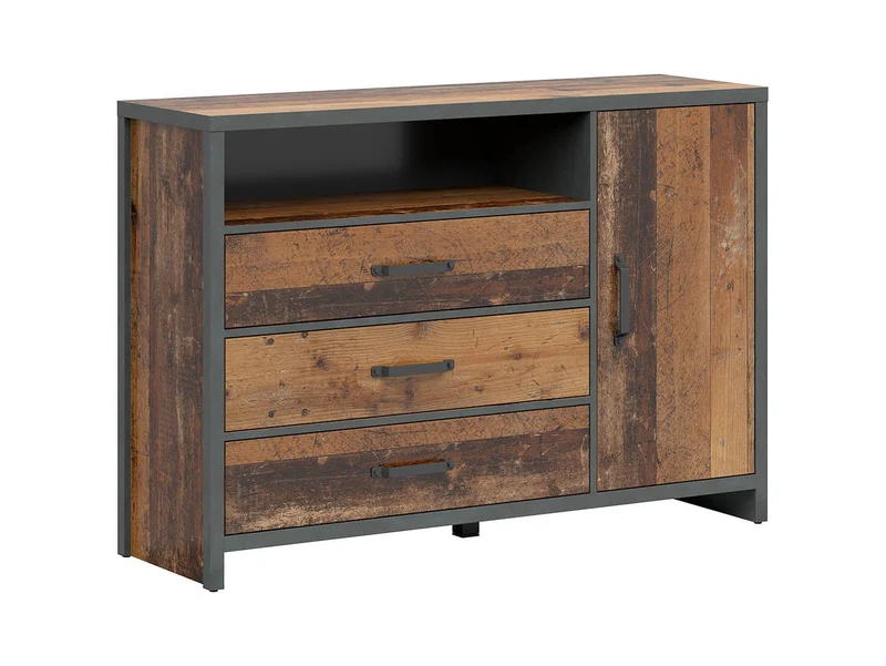 Weston Loft Chest of Drawers – Old Style Pine & Matera, 131 cm
