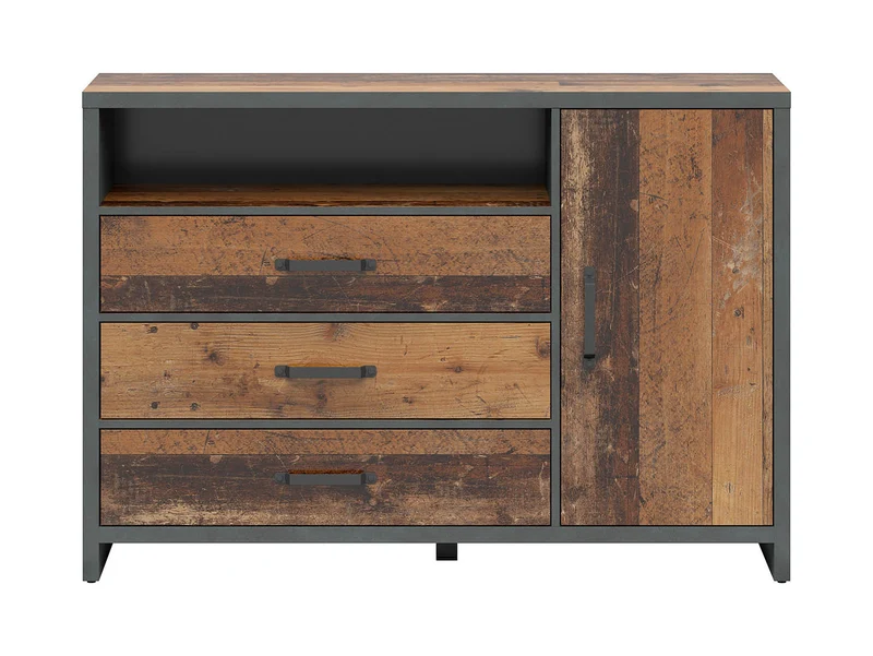 Weston Loft Chest of Drawers – Old Style Pine & Matera, 131 cm