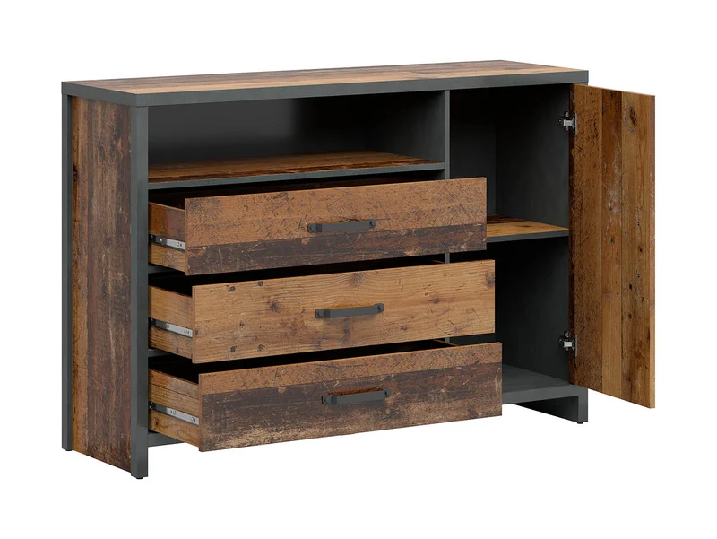 Weston Loft Chest of Drawers – Old Style Pine & Matera, 131 cm